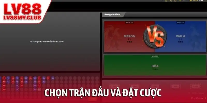 Chọn trận đấu và đặt cược